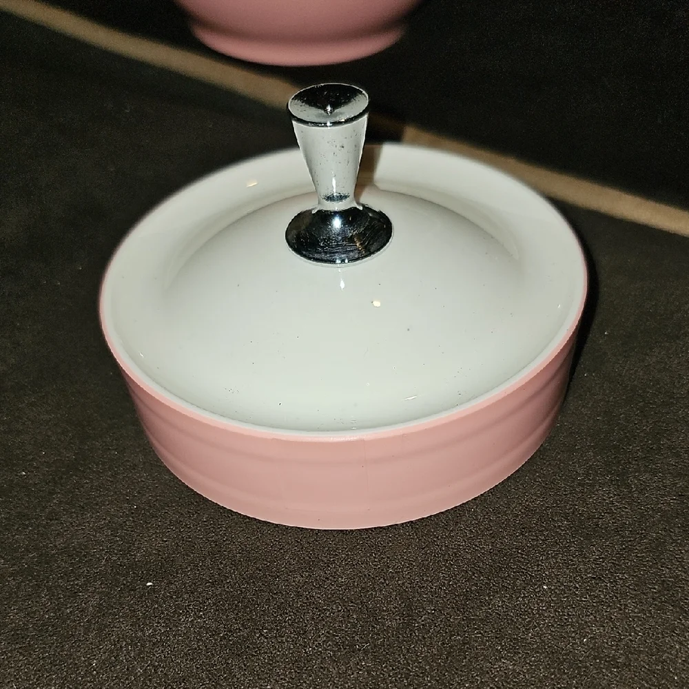 NWT RETRO Vacron Ware Pink White Pitcher 60s Server Carafe Vintage Home Decor
